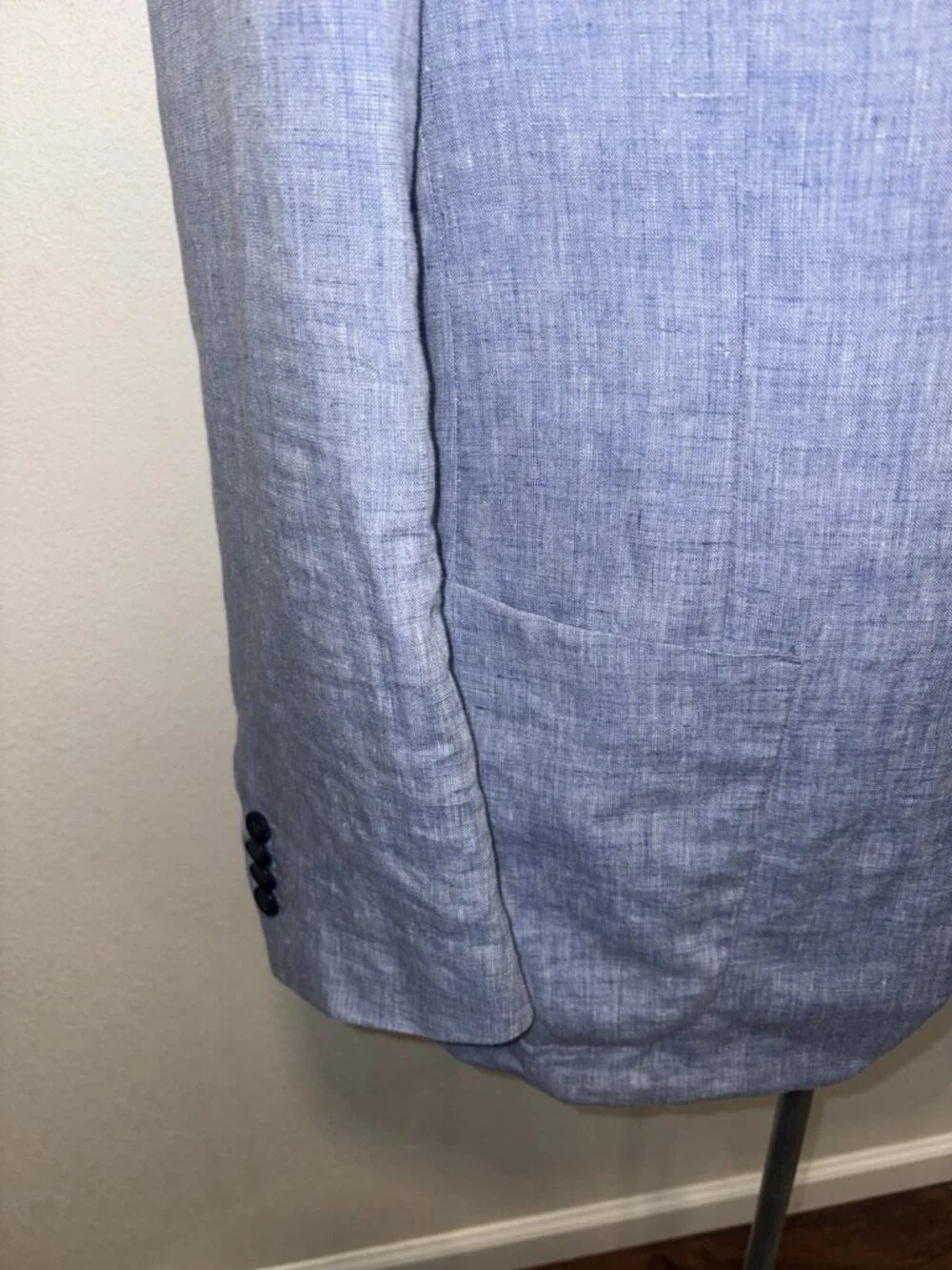 Banana Republic Blue Sport Coat Jacket Men 40 R Slim Fit 100 % Linen Blazer